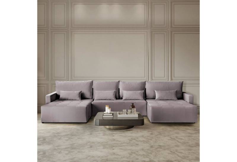 Beautysofa Ecksofa Bono U, Bettfunktion, Bettkasten, U-Form Corner Sofa mit Schlaffunktion, stilvoll Lounge Ecke von Beautysofa