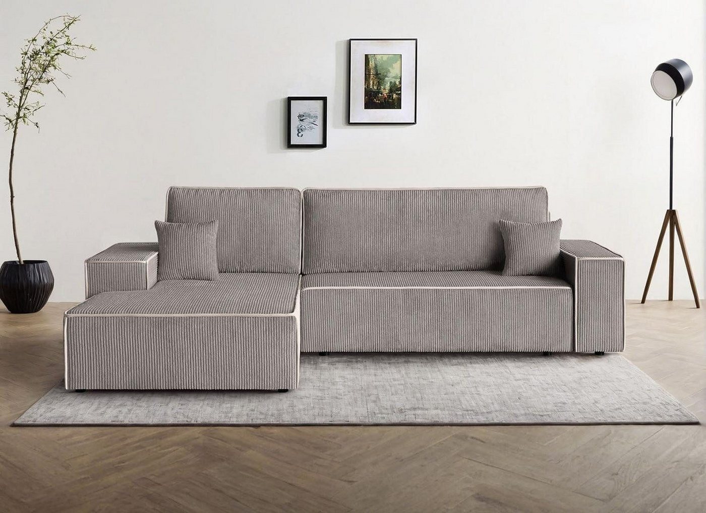 Beautysofa Ecksofa ERNI, inkl. Schlaffunktion, Bettkasten, L-Form Polsterecke im modernes Stil, stilvoll Corner Schlafsofa von Beautysofa