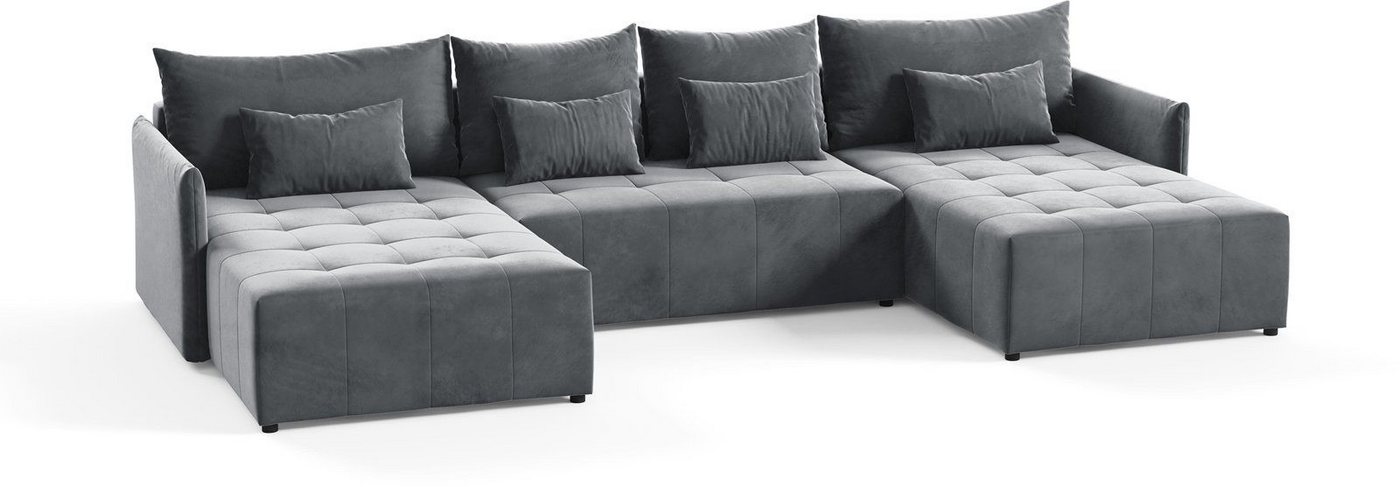 Beautysofa Ecksofa Ecksofa Schlaffsofa Ben U mit Schlaffunktion und Bettkasten Velour von Beautysofa