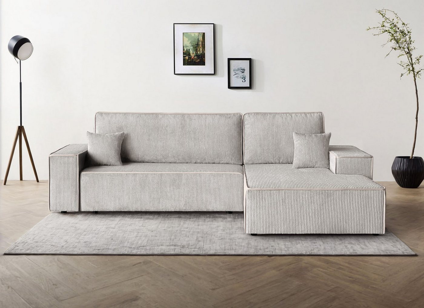 Beautysofa Ecksofa Erni, inkl. Schlaffunktion, Bettkasten, L-Form Polsterecke im modernes Stil, 275 cm Sofa, stilvoll Corner Schlafsofa von Beautysofa