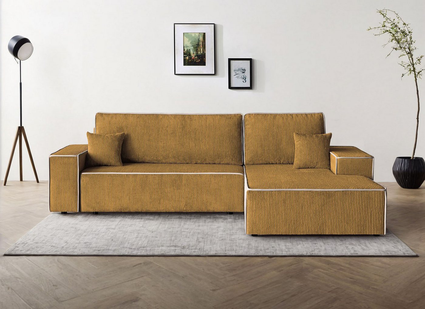 Beautysofa Ecksofa Erni, inkl. Schlaffunktion, Bettkasten, L-Form Polsterecke im modernes Stil, 275 cm Sofa, stilvoll Corner Schlafsofa von Beautysofa