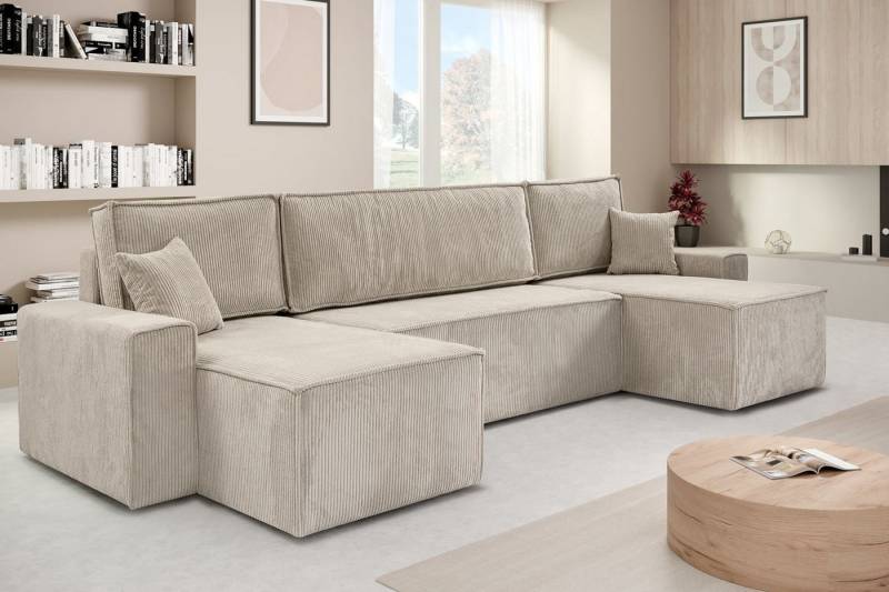 Beautysofa Ecksofa mit Bettkasten, im Cordstoff HEKTOR U, mit Schlaffunktion, Breite der Ottomane wählbar – 70 oder 100 cm Beautysofa Ecksofa mit Bettkasten, im Cordstoff HEKTOR U, mit Schlaffunktion, Breite der Ottomane wählbar – 70 oder 100 cm von Beautysofa