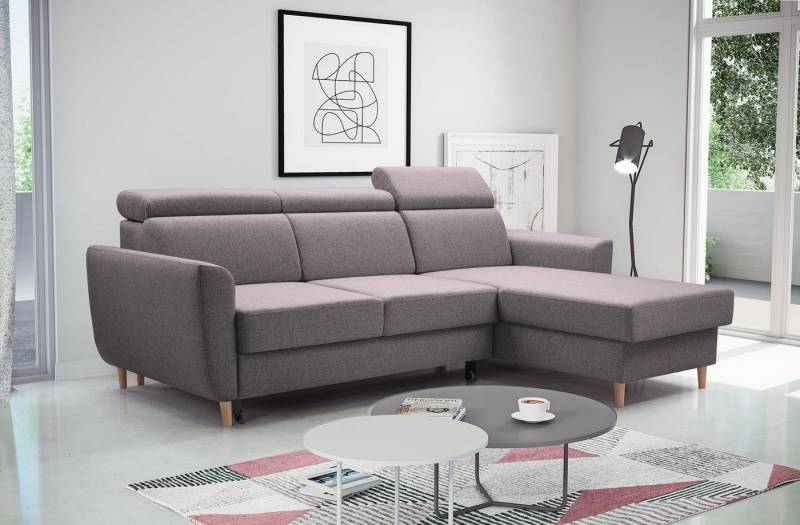 Beautysofa Ecksofa Modern Ecksofa GUSTAW Sofa Couch mit Schlaffunktion universelle, mit Bettkasten von Beautysofa