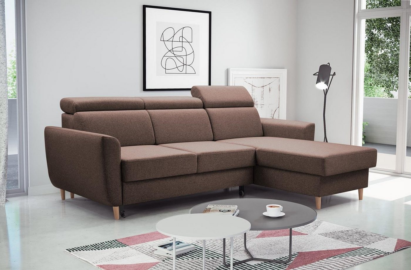 Beautysofa Ecksofa Modern Ecksofa GUSTAW Sofa Couch mit Schlaffunktion universelle von Beautysofa