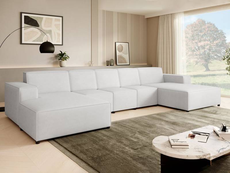 Beautysofa Ecksofa PEDRO U XL, breite Ottomane, Freistehendes Möbel von Beautysofa