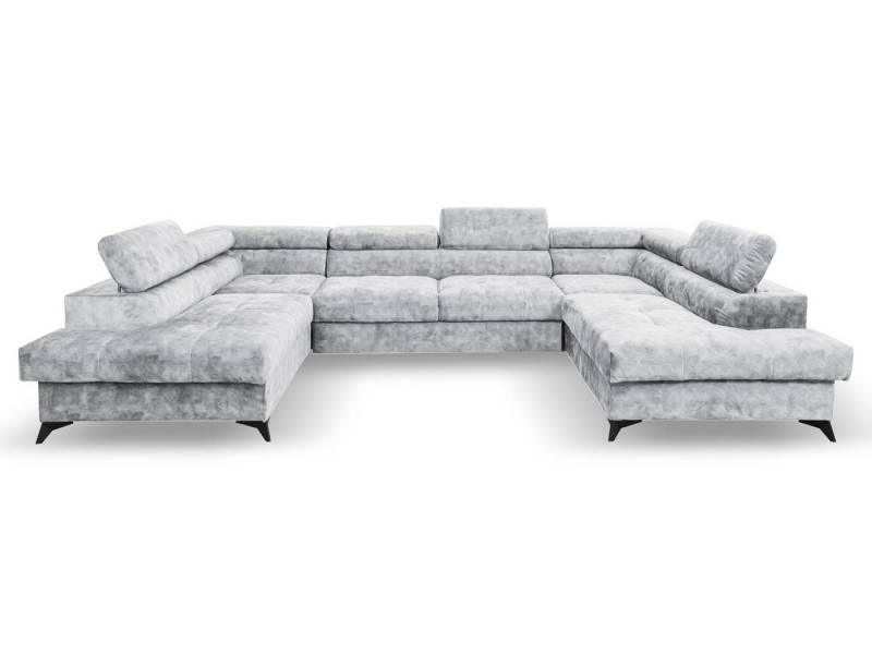 Beautysofa Ecksofa Sorento U, mit Schlaffunktion, Bettkasten, verstellbare Kopfstützen, große Eckcouch mit Metallbeine von Beautysofa