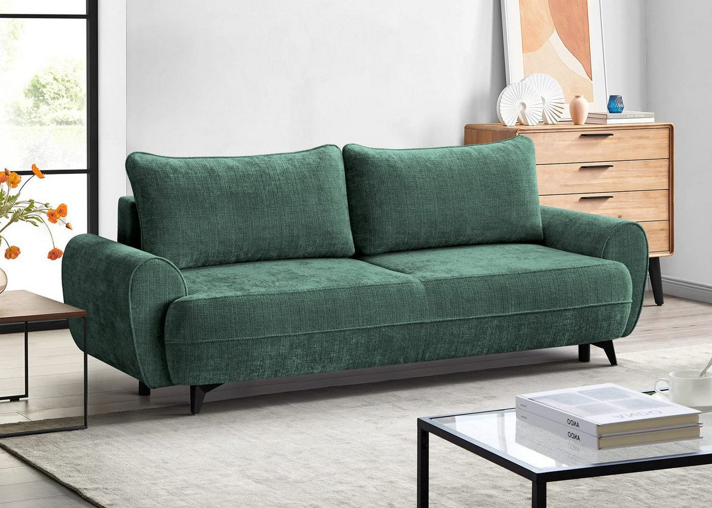 Beautysofa Ecksofa Stilvolles elegantes bequemes Sofa mit großem Schlafbereich CREMONA, B:241/H:95/T:107cm von Beautysofa