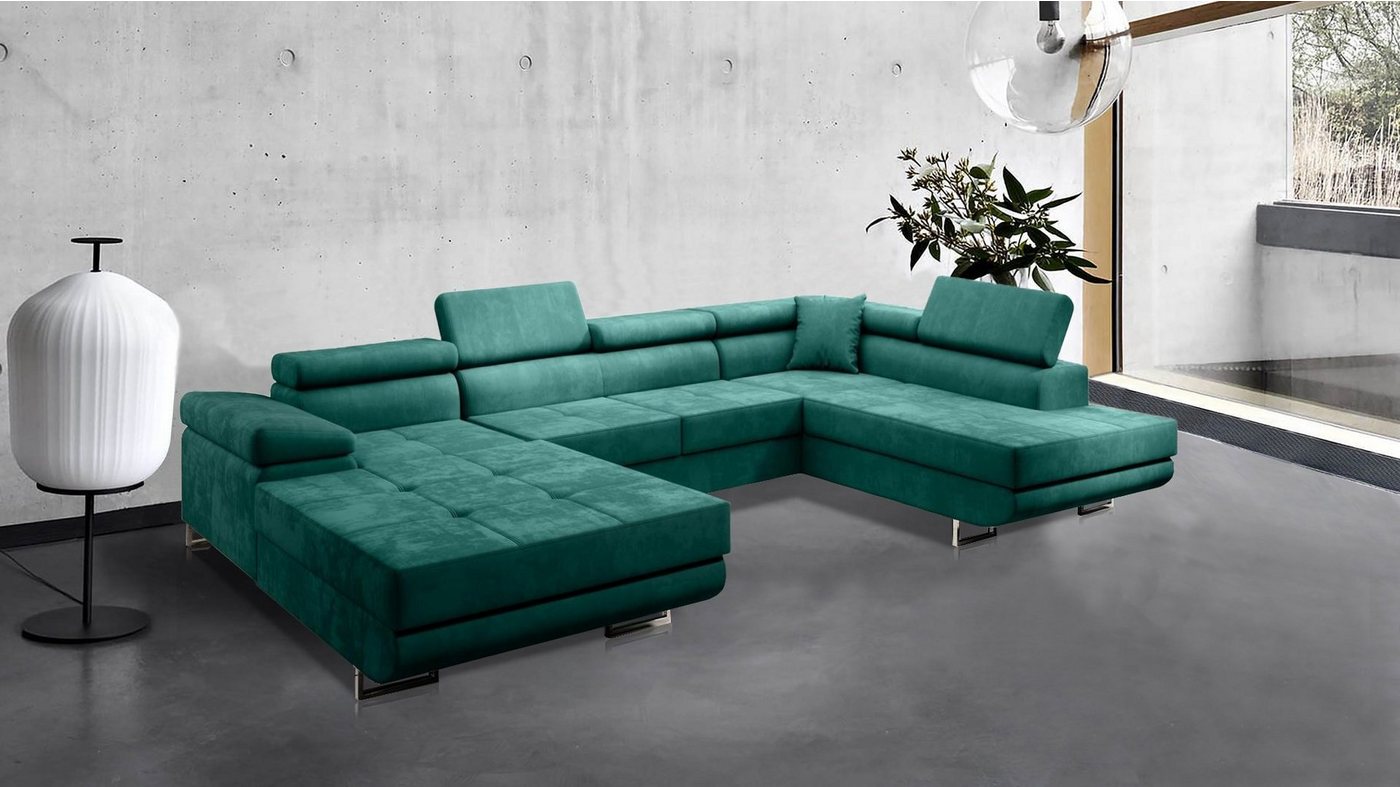 Beautysofa Ecksofa VILD U, U-Form Ecksofa im modernes Stil, Polstersofa, XXL Eckcouch für Wohnzimmer, mit Schlaffunktion + Bettkasten von Beautysofa