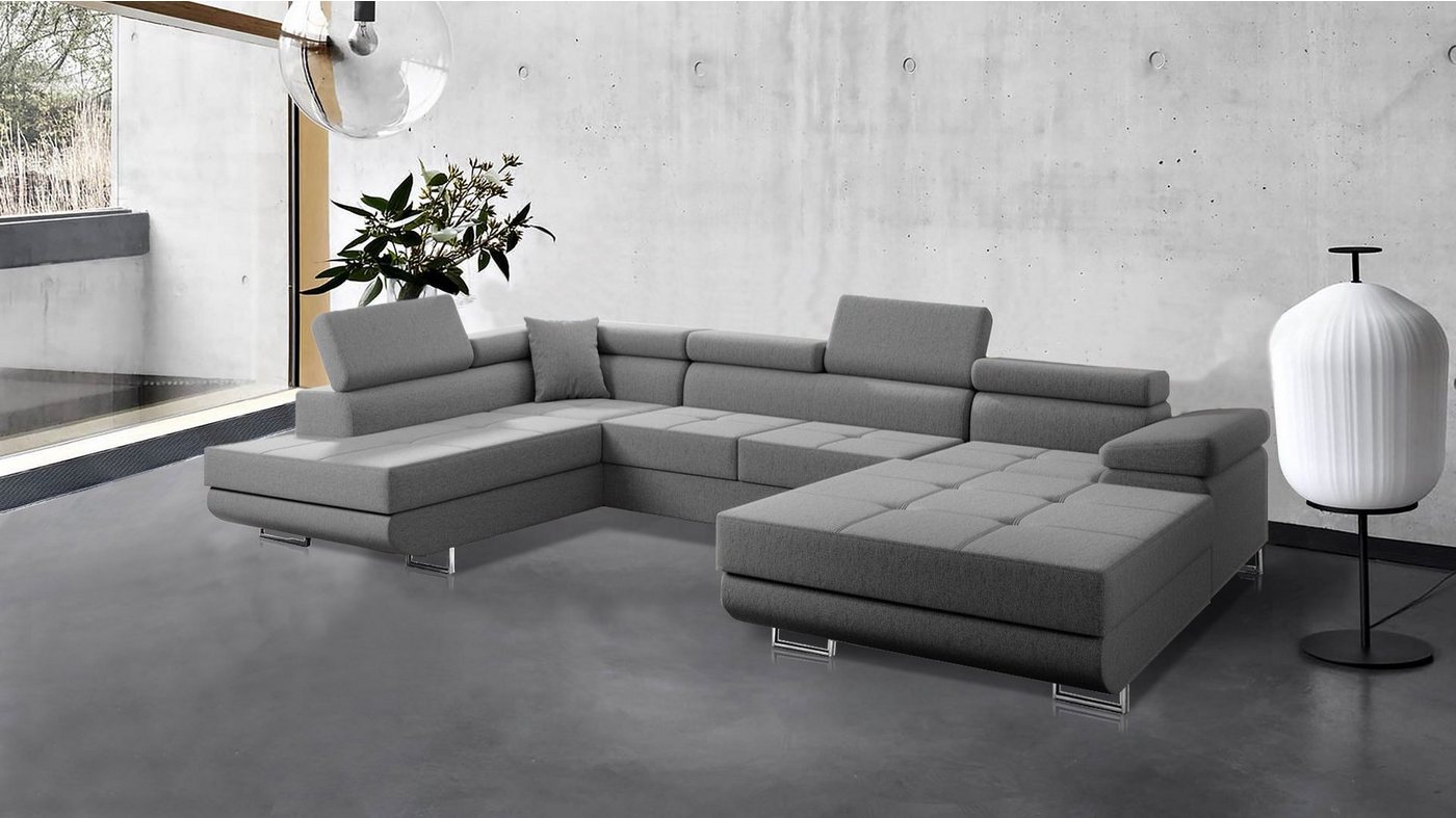 Beautysofa Ecksofa VILD U, U-Form Ecksofa im modernes Stil, Polstersofa, XXL Eckcouch für Wohnzimmer, mit Schlaffunktion + Bettkasten von Beautysofa