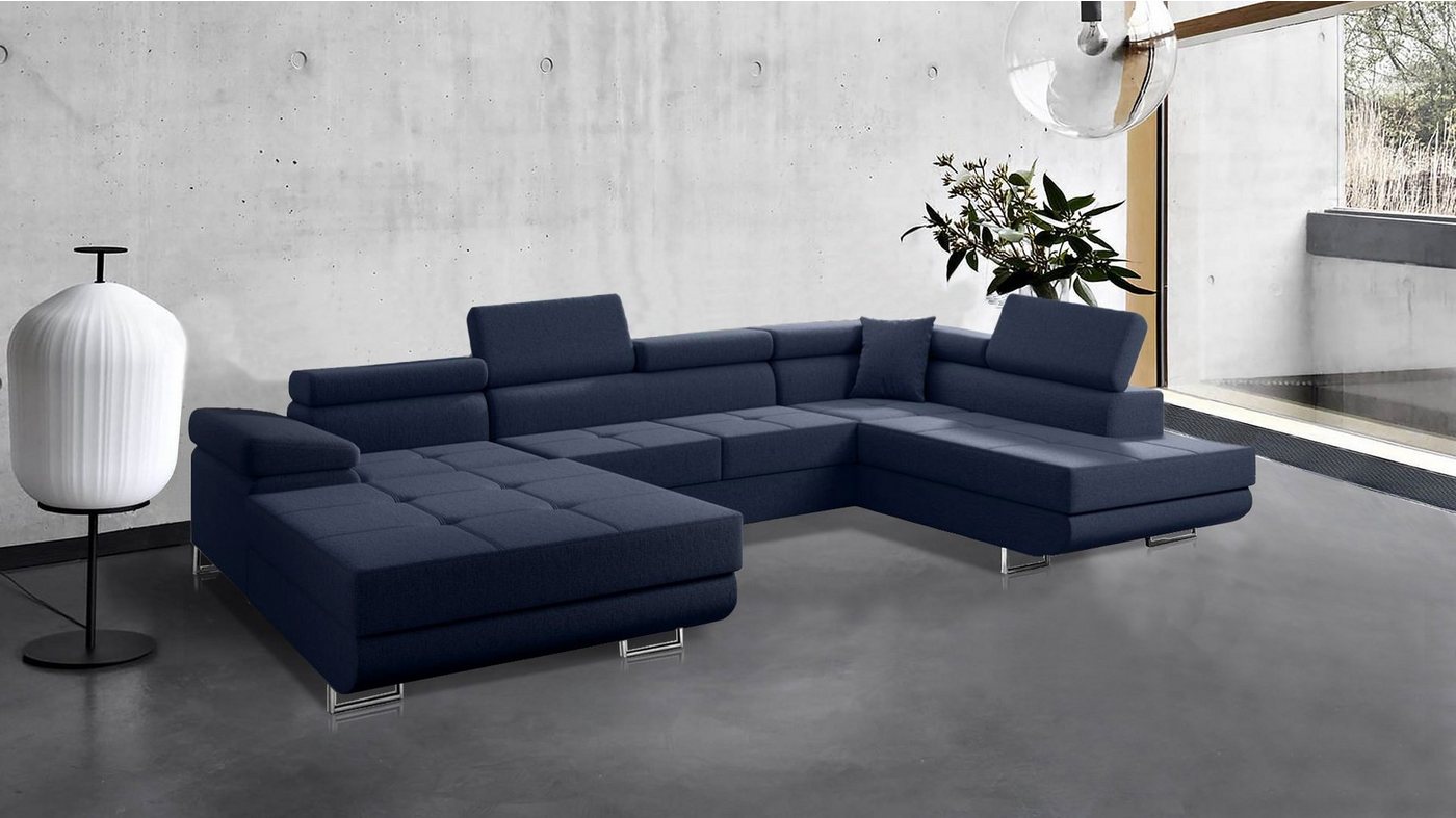 Beautysofa Ecksofa VILD U, U-Form Ecksofa im modernes Stil, Polstersofa, XXL Eckcouch für Wohnzimmer, mit Schlaffunktion + Bettkasten von Beautysofa