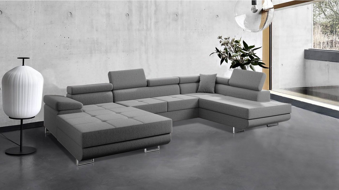 Beautysofa Ecksofa VILD U, U-Form Ecksofa im modernes Stil, Polstersofa, XXL Eckcouch für Wohnzimmer, mit Schlaffunktion + Bettkasten von Beautysofa