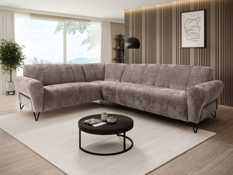 Beautysofa Ecksofa mit Metallbeine in schwarzer VOLARE L, mit höchstem Sitzkomfort, ohne Schlaffunktion Beautysofa Ecksofa mit Metallbeine in schwarzer VOLARE L, mit höchstem Sitzkomfort, ohne Schlaffunktion von Beautysofa