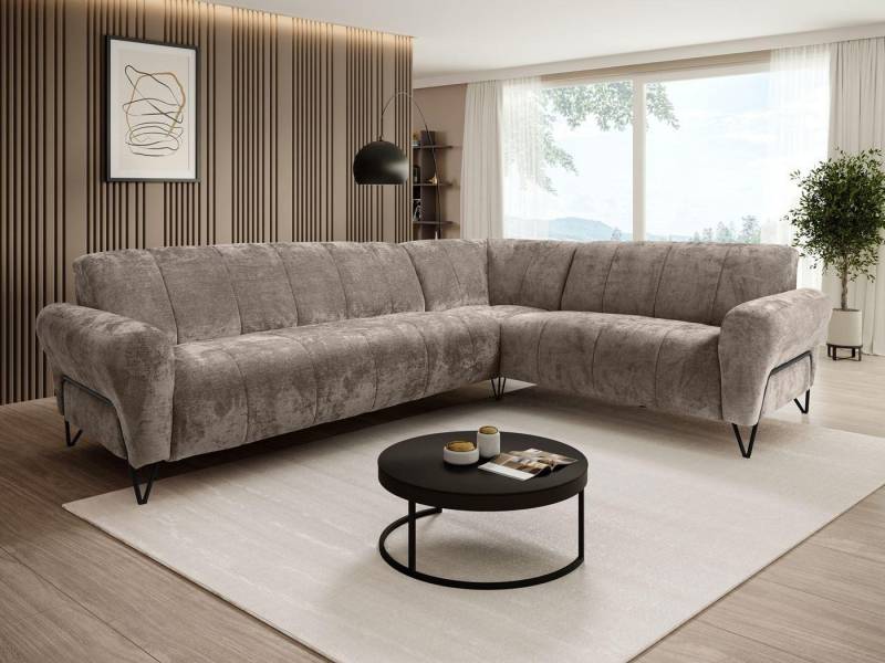 Beautysofa Ecksofa mit Metallbeine in schwarzer VOLARE L, mit höchstem Sitzkomfort, ohne Schlaffunktion Beautysofa Ecksofa mit Metallbeine in schwarzer VOLARE L, mit höchstem Sitzkomfort, ohne Schlaffunktion von Beautysofa