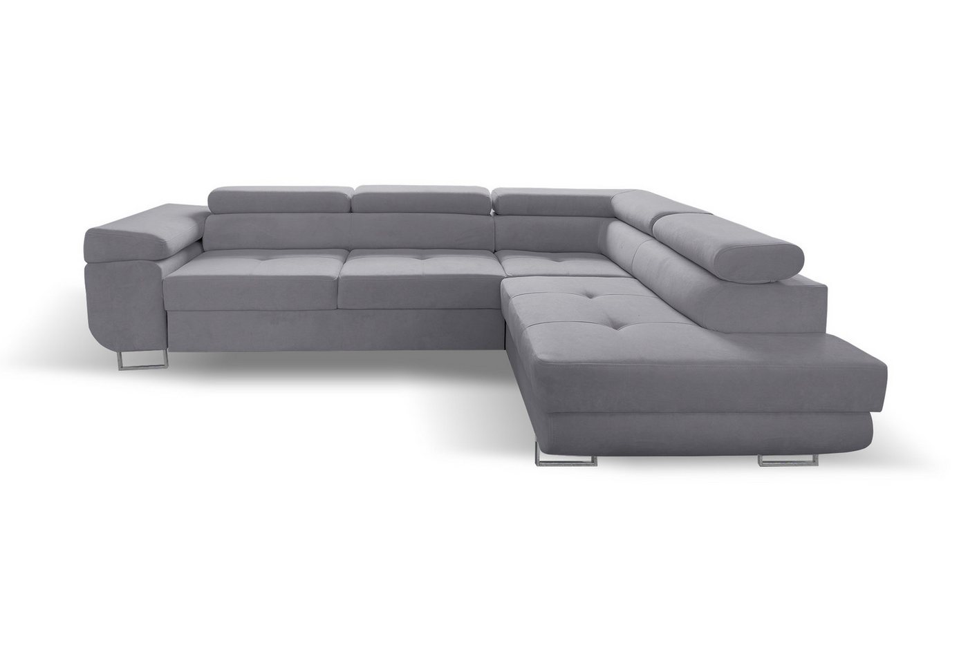 Beautysofa Ecksofa Vild, Eckcouch im modernes Stil, Stilvoll Eckcouch, Einstellbare Kopfstützen, inklusive Shlaffunktion und Bettkasten von Beautysofa