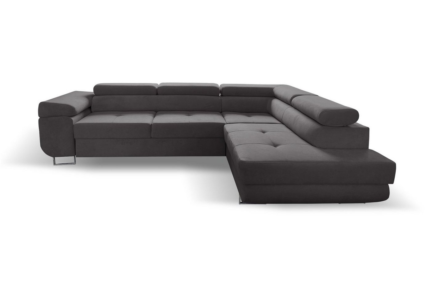 Beautysofa Ecksofa Vild, Eckcouch im modernes Stil, Stilvoll Eckcouch, Einstellbare Kopfstützen, inklusive Shlaffunktion und Bettkasten von Beautysofa