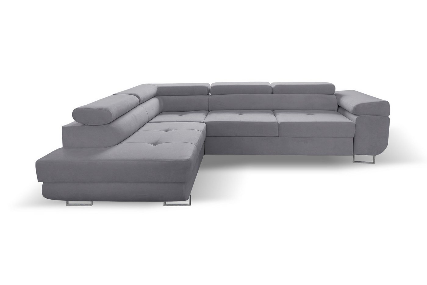 Beautysofa Ecksofa Vild, Eckcouch im modernes Stil, Stilvoll Eckcouch, Einstellbare Kopfstützen, inklusive Shlaffunktion und Bettkasten von Beautysofa