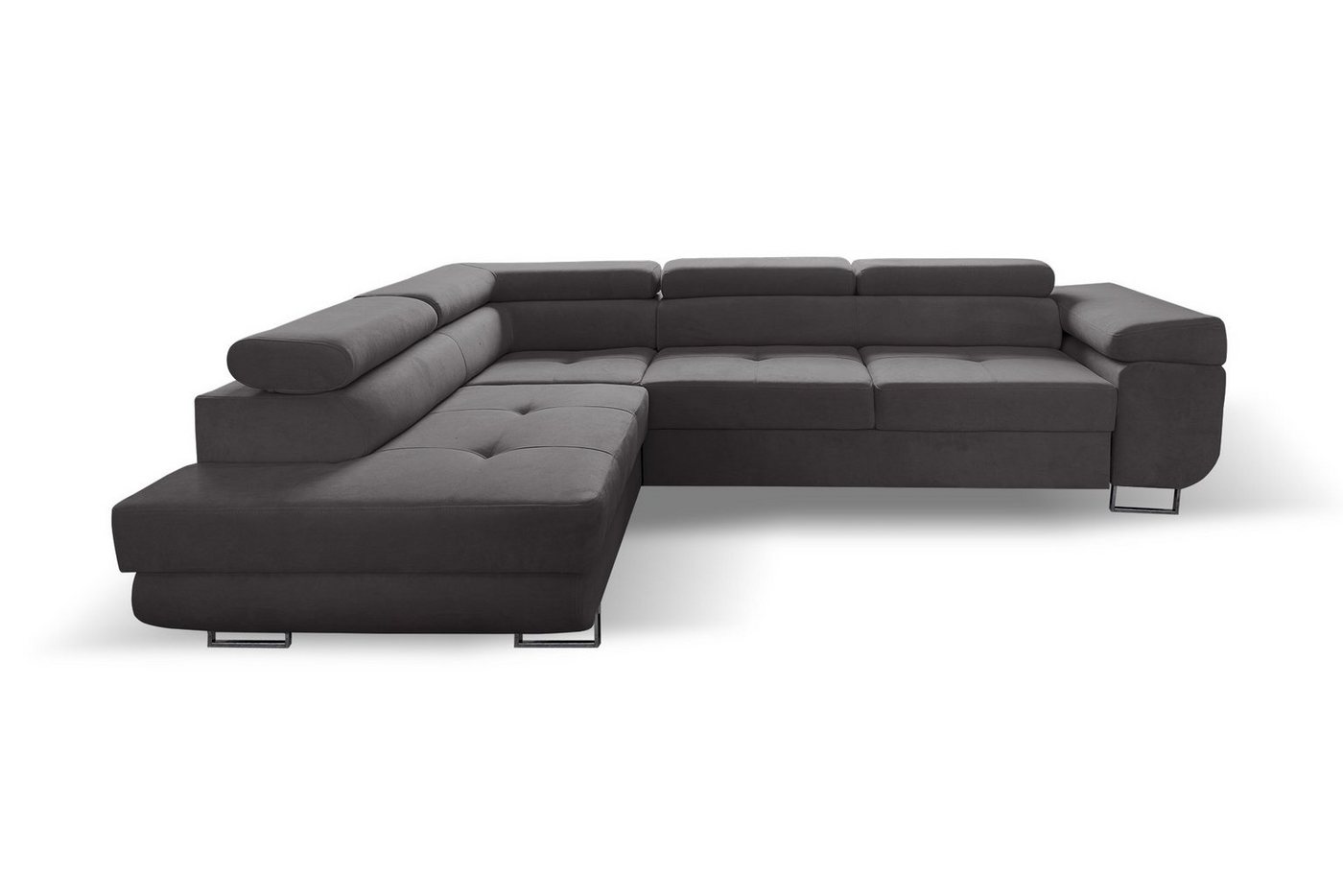 Beautysofa Ecksofa Vild, Eckcouch im modernes Stil, Stilvoll Eckcouch, Einstellbare Kopfstützen, inklusive Shlaffunktion und Bettkasten von Beautysofa