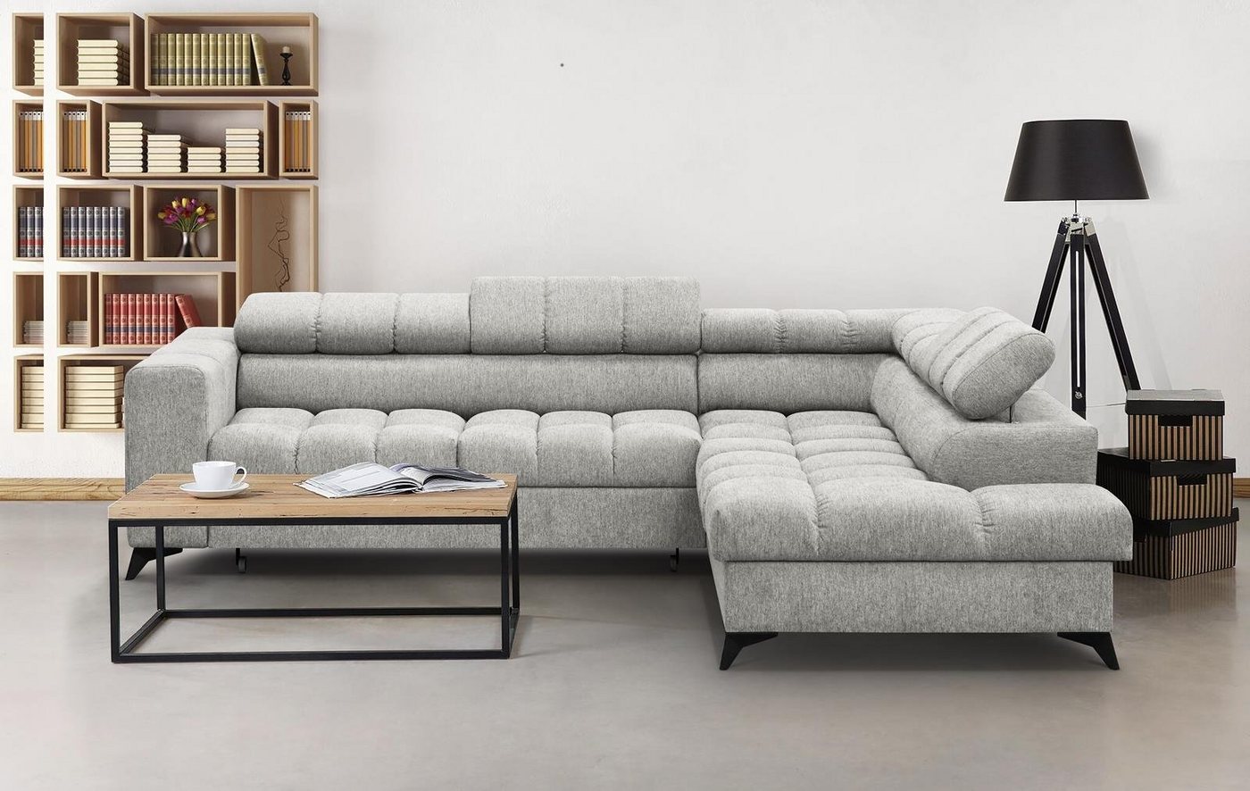 Beautysofa Ecksofa Volf, mit Schlaffunktion, mit Bettkasten, mit verstellbare Kopfstützen, im modernes Design, Eckcouch für Wohnzimmer, Schlafecke aus Velours von Beautysofa