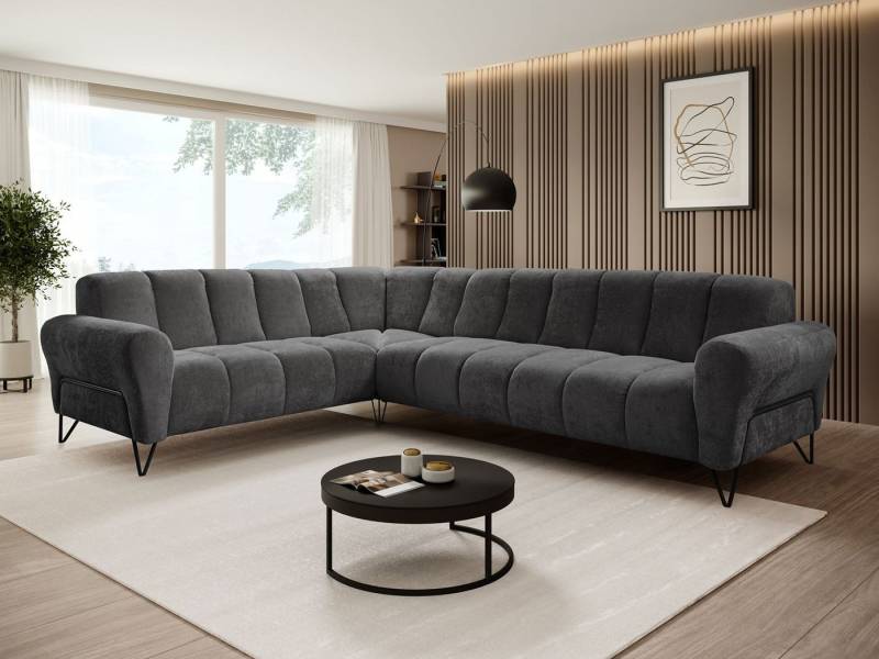 Beautysofa Ecksofa mit Metallbeine in schwarzer VOLARE L, mit höchstem Sitzkomfort, ohne Schlaffunktion Beautysofa Ecksofa mit Metallbeine in schwarzer VOLARE L, mit höchstem Sitzkomfort, ohne Schlaffunktion von Beautysofa