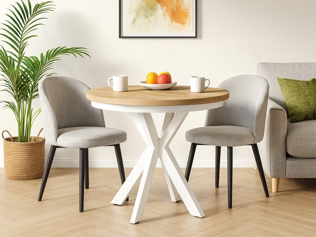 Beautysofa Esstisch Bilbao im Loft-Stil, ausziehbar Ø 100–180 cm (hitze- und verfärbungsbeständig, Metallbeinen), verschiedene Farben von Beautysofa
