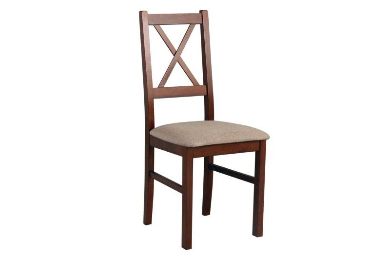 Beautysofa Esszimmerstuhl Stuhl Nilo X (2 Stk. pro Satz) aus Holz mit gepolstertem Sitz (2 St), Beine in: Buche, Sonoma, Stirling, Nussbaum, Schwarz und Weiß von Beautysofa