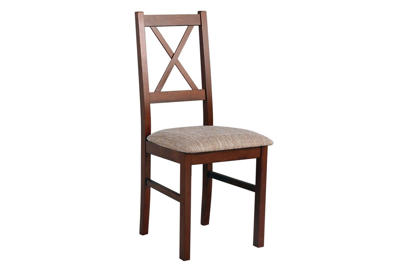 Beautysofa Esszimmerstuhl Stuhl Nilo X (2 Stk. pro Satz) aus Holz mit gepolstertem Sitz (4 St), Beine in: Buche, Sonoma, Stirling, Nussbaum, Schwarz und Weiß von Beautysofa