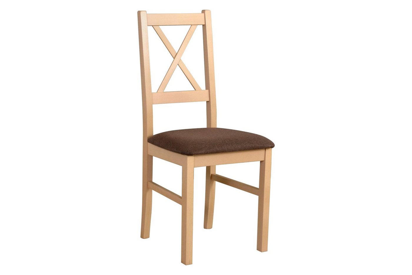 Beautysofa Esszimmerstuhl Stuhl Nilo X (2 Stk. pro Satz) aus Holz mit gepolstertem Sitz (6 St), Beine in: Buche, Sonoma, Stirling, Nussbaum, Schwarz und Weiß von Beautysofa
