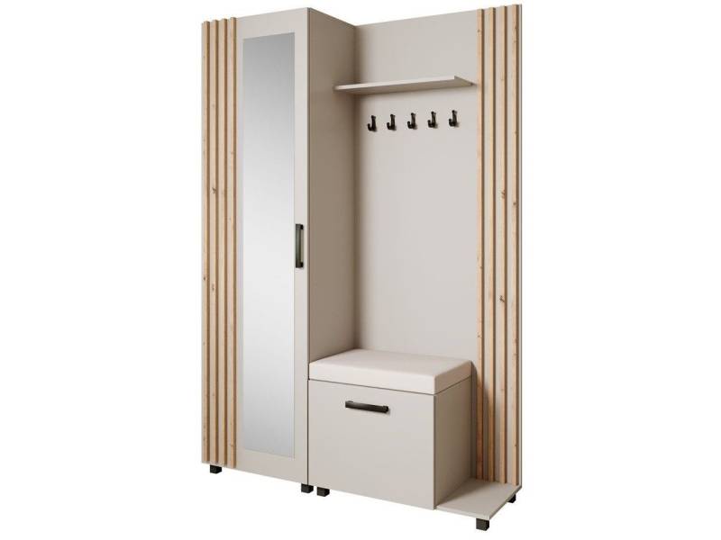 Beautysofa Garderoben-Set Livia – Design, Funktion und Ordnung in Perfektion, (Geräumiger Schuhschrank, mit praktischer Kleiderstange) von Beautysofa