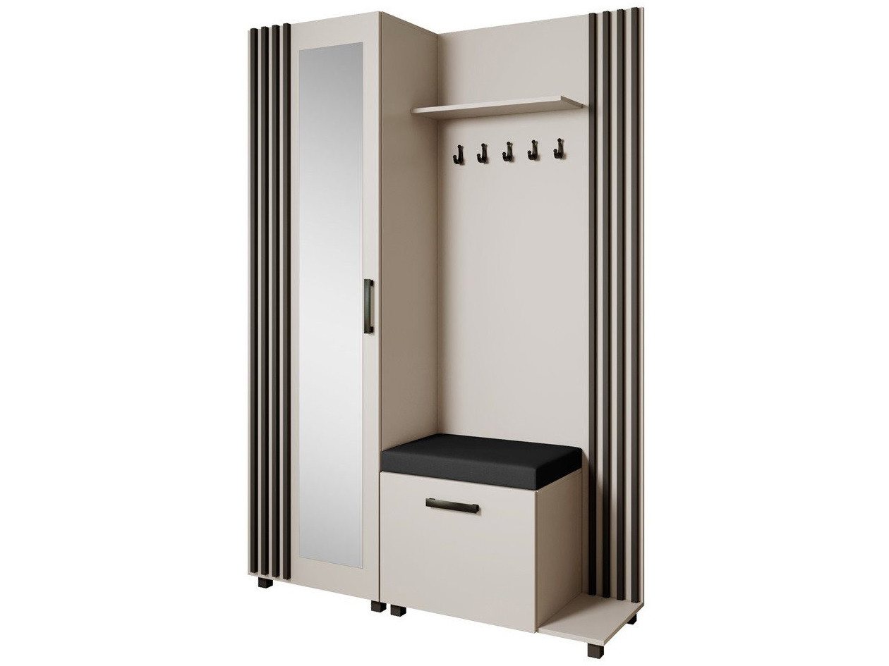 Beautysofa Garderoben-Set Livia – Design, Funktion und Ordnung in Perfektion, (Geräumiger Schuhschrank, mit praktischer Kleiderstange) von Beautysofa