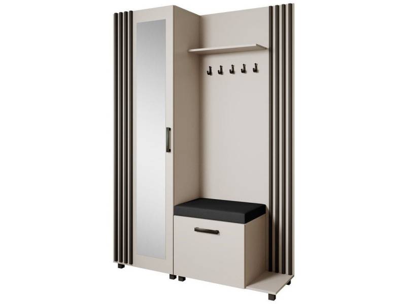 Beautysofa Garderoben-Set Livia – Design, Funktion und Ordnung in Perfektion, (Geräumiger Schuhschrank, mit praktischer Kleiderstange) von Beautysofa