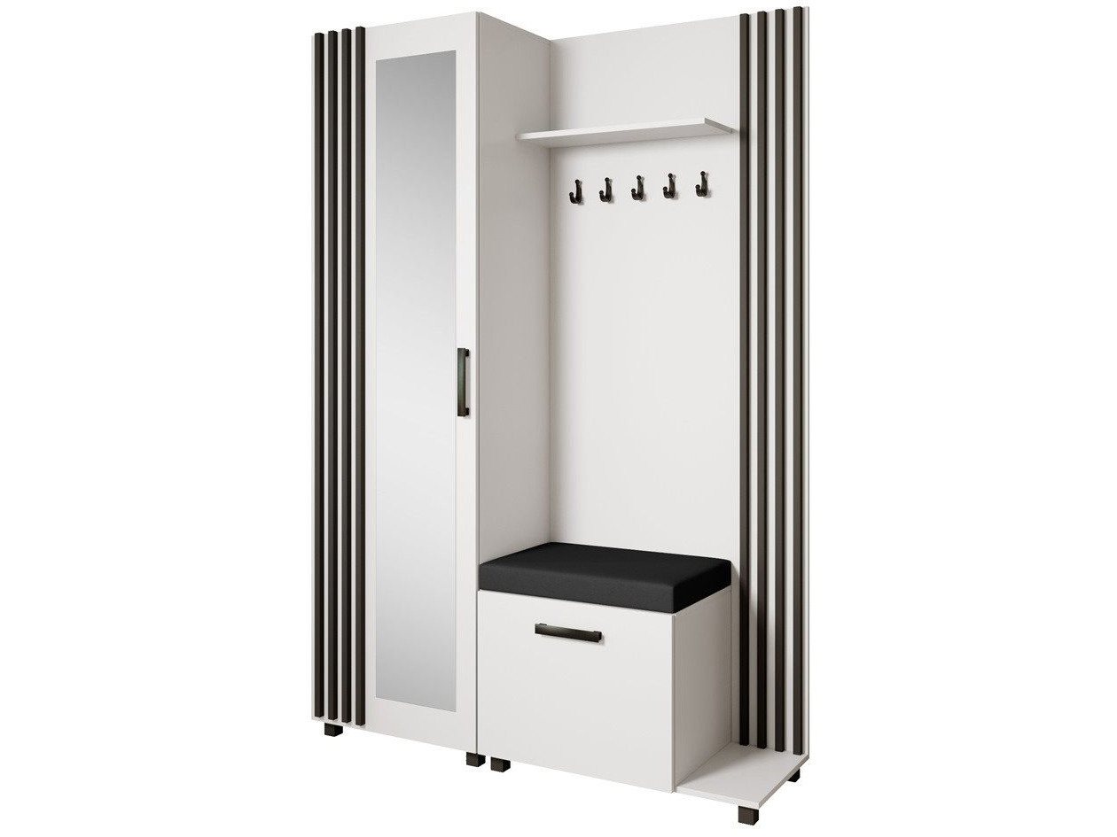 Beautysofa Garderoben-Set Livia – Design, Funktion und Ordnung in Perfektion, (Geräumiger Schuhschrank, mit praktischer Kleiderstange) von Beautysofa