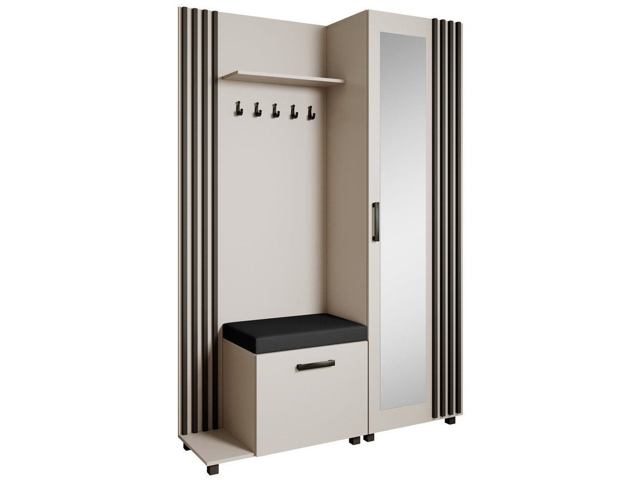 Beautysofa Garderoben-Set Livia – Design, Funktion und Ordnung in Perfektion, (Geräumiger Schuhschrank, mit praktischer Kleiderstange) von Beautysofa