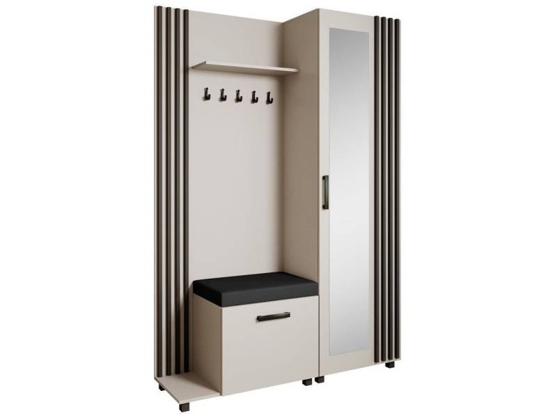 Beautysofa Garderoben-Set Livia – Design, Funktion und Ordnung in Perfektion, (Geräumiger Schuhschrank, mit praktischer Kleiderstange) von Beautysofa