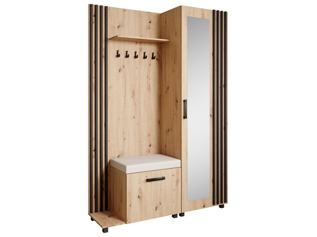 Beautysofa Garderoben-Set Livia – Design, Funktion und Ordnung in Perfektion, (Geräumiger Schuhschrank, mit praktischer Kleiderstange) von Beautysofa