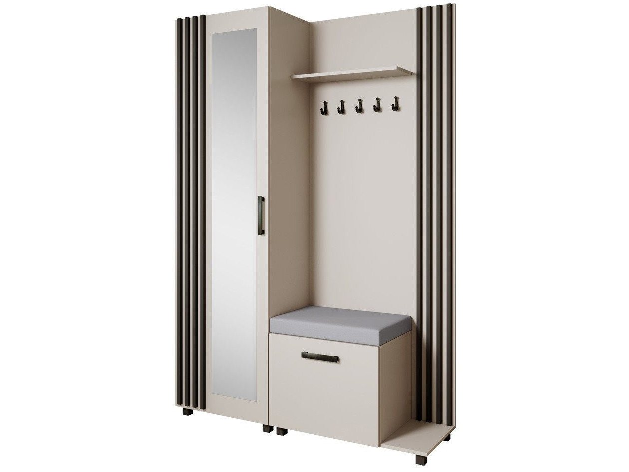 Beautysofa Garderoben-Set Livia – Design, Funktion und Ordnung in Perfektion, (Geräumiger Schuhschrank, mit praktischer Kleiderstange) von Beautysofa