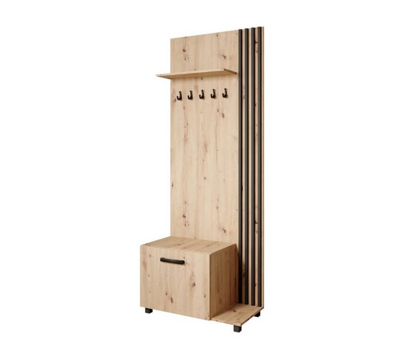 Beautysofa Garderobenschrank Garderobenschrank mit Aufhängern LIVIA (Mit eleganten Kleiderbügeln) mit Verschließbarer Schuhschrank von Beautysofa
