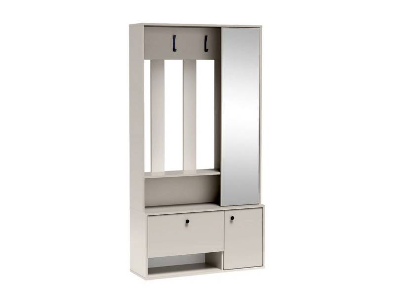 Beautysofa Garderobenschrank POTS UNI mit Spiegel, universell montierbar (links/rechts) Optional mit gepolstertem Sitz oder ohne von Beautysofa