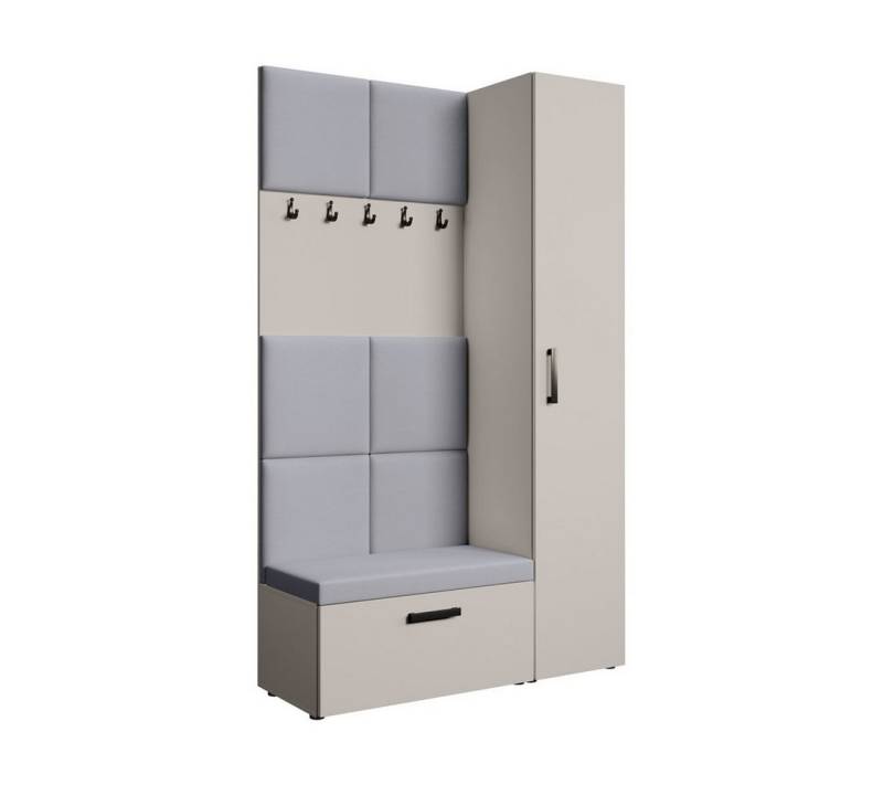 Beautysofa Garderobenschrank mit schmalem eintürigen Kleiderschrank mit Kleiderstange MARGARET I+IV (in 2 Breiten zur Auswahl) mit schmalem 1-türigen Kleiderschrank von Beautysofa