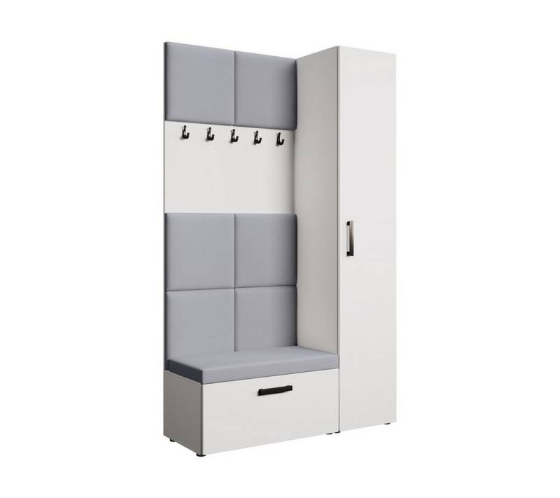 Beautysofa Garderobenschrank mit schmalem eintürigen Kleiderschrank mit Kleiderstange MARGARET I+IV (in 2 Breiten zur Auswahl) mit schmalem 1-türigen Kleiderschrank von Beautysofa