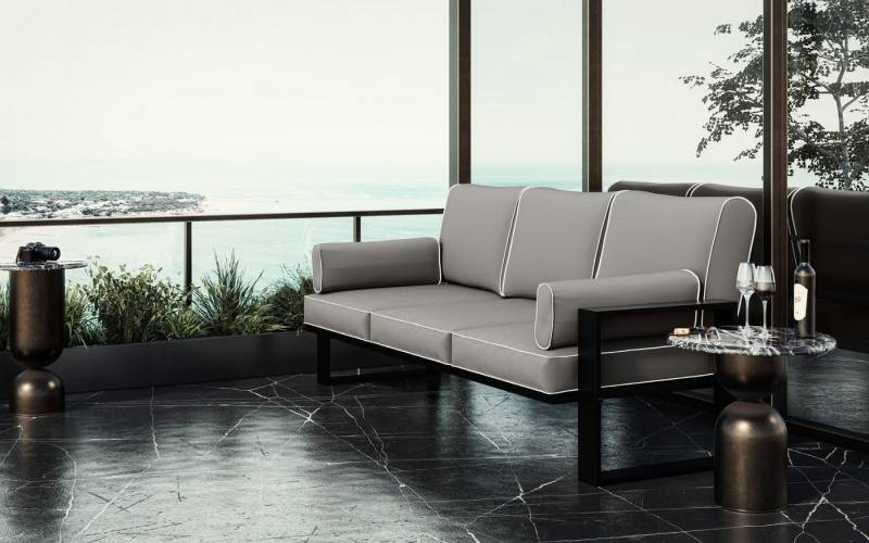 Beautysofa Gartenlounge-Set VERDINO - 3sitzer Sofa, mit Metallrahmen, wasserdichtes Gewebe von Beautysofa
