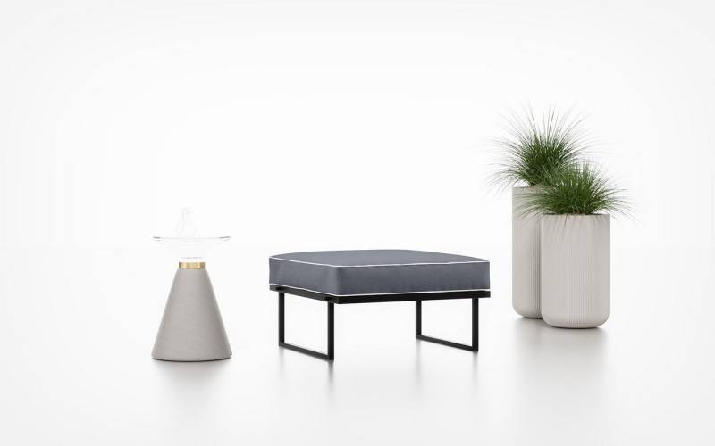 Beautysofa Gartenlounge-Set VERDINO - Hocker, mit Metallrahmen, wasserdichtes Gewebe von Beautysofa