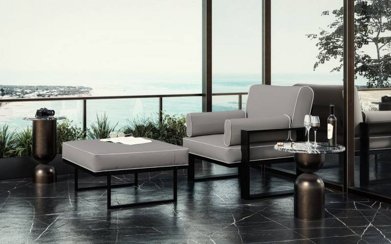 Beautysofa Gartensessel VERDINO (VERDINO), mit Metallrahmen, wasserdichtes Gewebe von Beautysofa