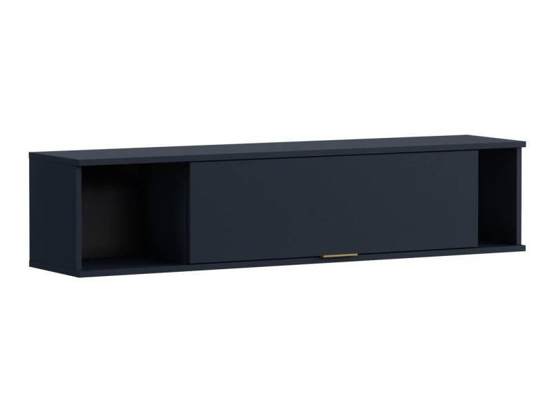 Beautysofa Hängeregal Pula, modernes Regal Marineblau oder Schwarz, 135 cm breit, Wandregal mit Tür aus Spanplatte von Beautysofa