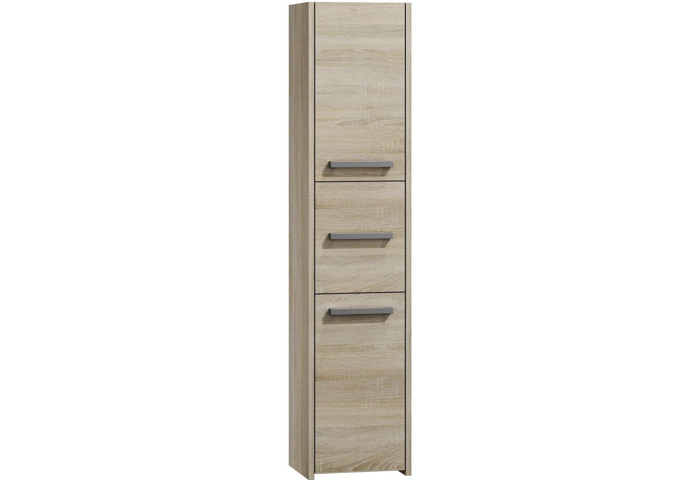 Beautysofa Hochschrank Lago IV (Badezimmer-Hochschrank, modernes Badezimmerschrank mit Griffe) 3-türig Badschrank mit 6 Fächer von Beautysofa