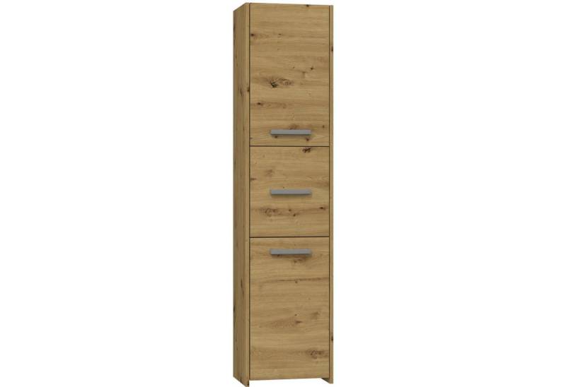 Beautysofa Hochschrank Lago IV (Badezimmer-Hochschrank, modernes Badezimmerschrank mit Griffe) 3-türig Badschrank mit 6 Fächer von Beautysofa
