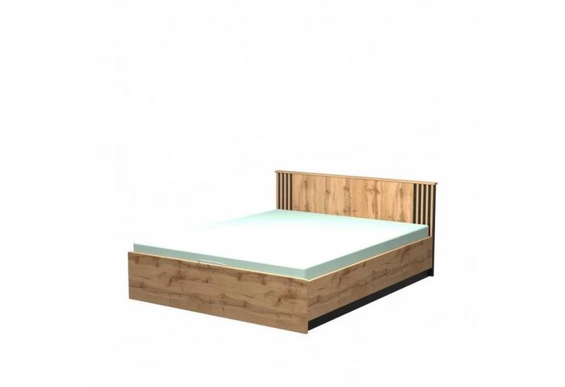 Beautysofa Holzbett mit Matratzen LAMELO 160x200cm (mit Rahmen), mit Bettkasten von Beautysofa