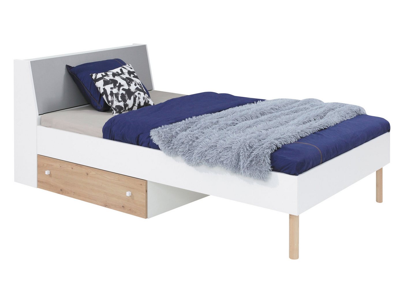 Beautysofa Jugendbett FIGO wählbar in 90x200 cm oder 120x200 cm (mit Schublade & Kopfstützen-Staufach), Modernes Jugendzimmer Bett von Beautysofa