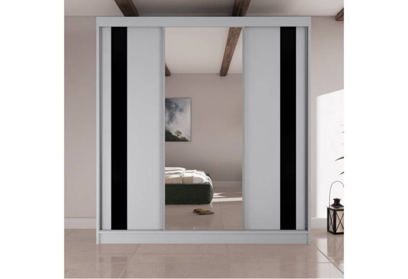 Beautysofa Kinderkleiderschrank COMO II Breite:200cm, mit Spiegel, mit Schubladen von Beautysofa