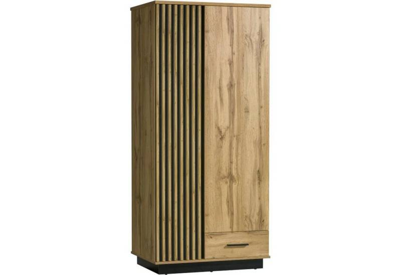 Beautysofa Kleiderschrank Drehtürenschrank mit Lamellen LAMELO mit Schublade und Kleiderstange von Beautysofa