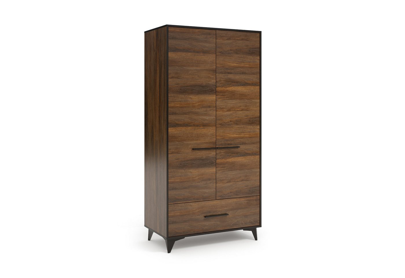 Beautysofa Kleiderschrank FELIA mit 2 Türen im modernen Design (mit Kleiderstange, große Schublade) Breite: 90 cm von Beautysofa